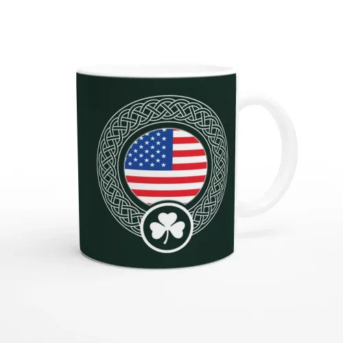 Proudly American with Irish Heritage Green Mug