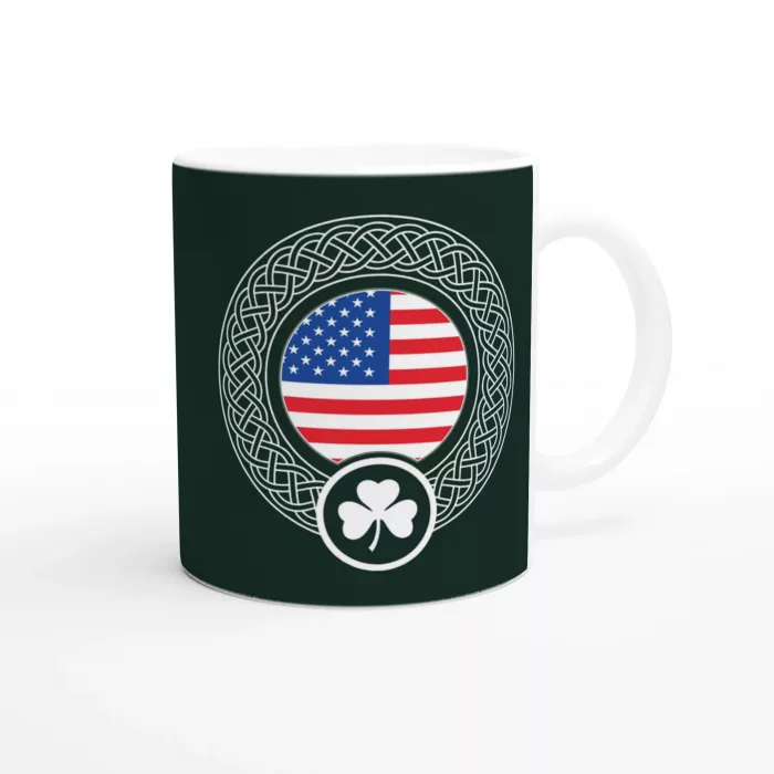 Proudly American with Irish Heritage Green Mug